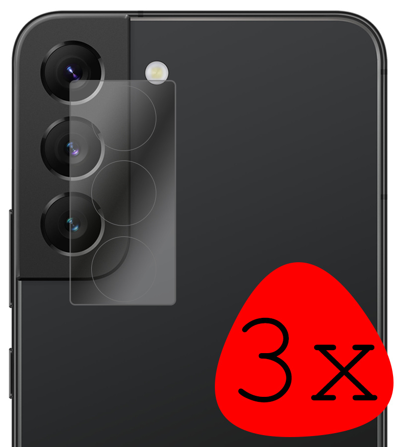BASEY. Screenprotector Geschikt voor Samsung S22 Plus Camera Screenprotector Tempered Glass Beschermglas Camera - Screenprotector Geschikt voor Samsung Galaxy S22 Plus Camera Screen Protector - 3 Stuks