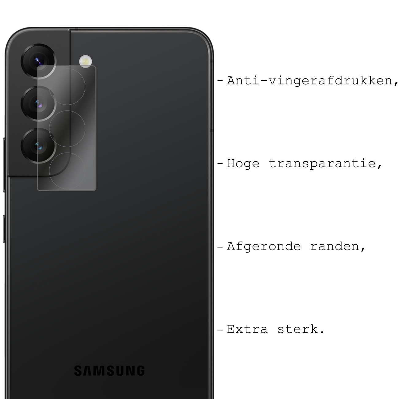 BASEY. Screenprotector Geschikt voor Samsung S22 Plus Camera Screenprotector Tempered Glass Beschermglas Camera - Screenprotector Geschikt voor Samsung Galaxy S22 Plus Camera Screen Protector - 3 Stuks