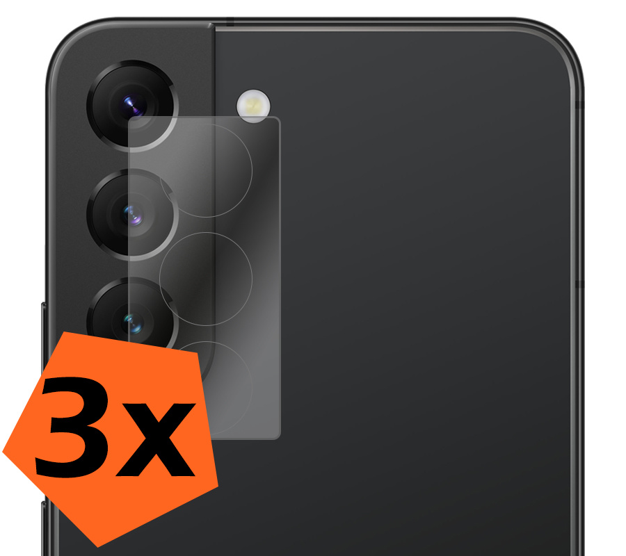 Nomfy Screenprotector Geschikt voor Samsung S22 Plus Camera Screen Protector Beschermglas - Screenprotector Geschikt voor Samsung Galaxy S22 Plus Camera Screenprotector Tempered Glass - 3 PACK
