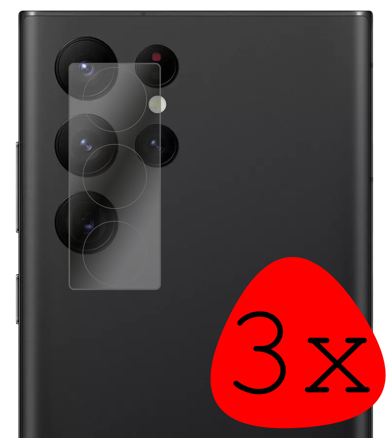 BASEY. Screenprotector Geschikt voor Samsung S22 Ultra Camera Screenprotector Tempered Glass Beschermglas Camera - Screenprotector Geschikt voor Samsung Galaxy S22 Ultra Camera Screen Protector - 3 Stuks