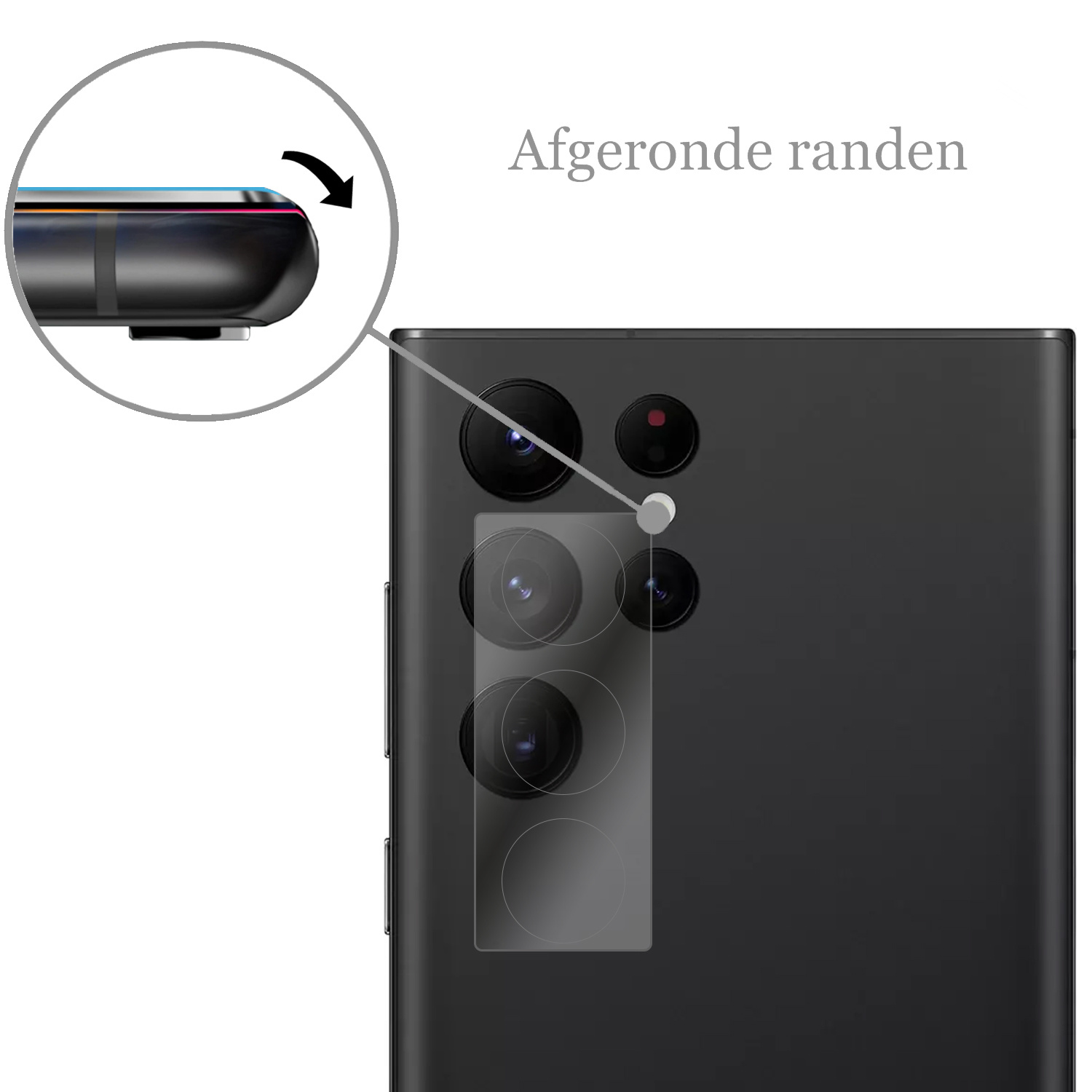 Nomfy Screenprotector Geschikt voor Samsung S22 Ultra Camera Screen Protector Beschermglas - Screenprotector Geschikt voor Samsung Galaxy S22 Ultra Camera Screenprotector Tempered Glass - 3 PACK