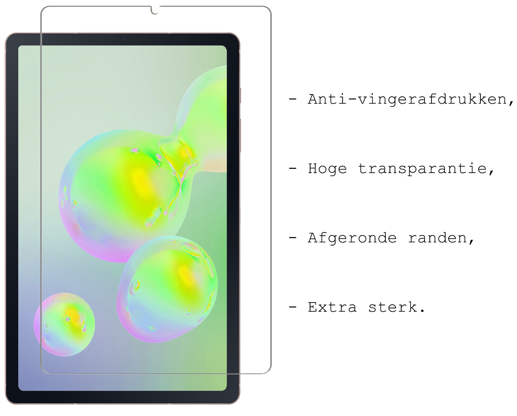 BASEY. Screenprotector Geschikt voor Samsung Galaxy Tab S6 Lite Screenprotector Tempered Glass - Screenprotector Geschikt voor Samsung Tab S6 Lite Screen Protector Beschermglas - 3 Stuks
