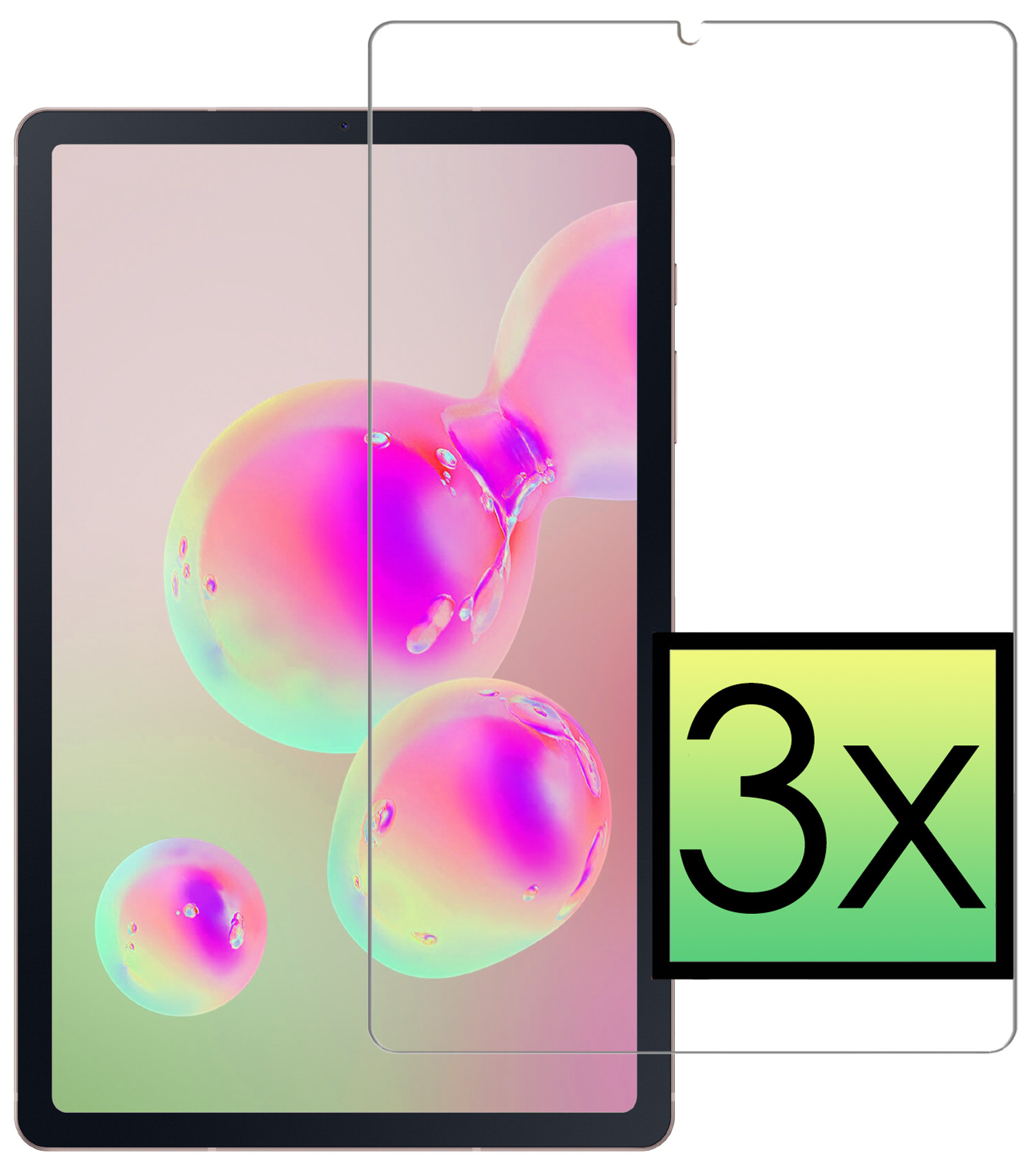 NoXx Screenprotector Geschikt voor Samsung Galaxy Tab S6 Lite Screenprotector Bescherm Glas Screen Protector - 3x