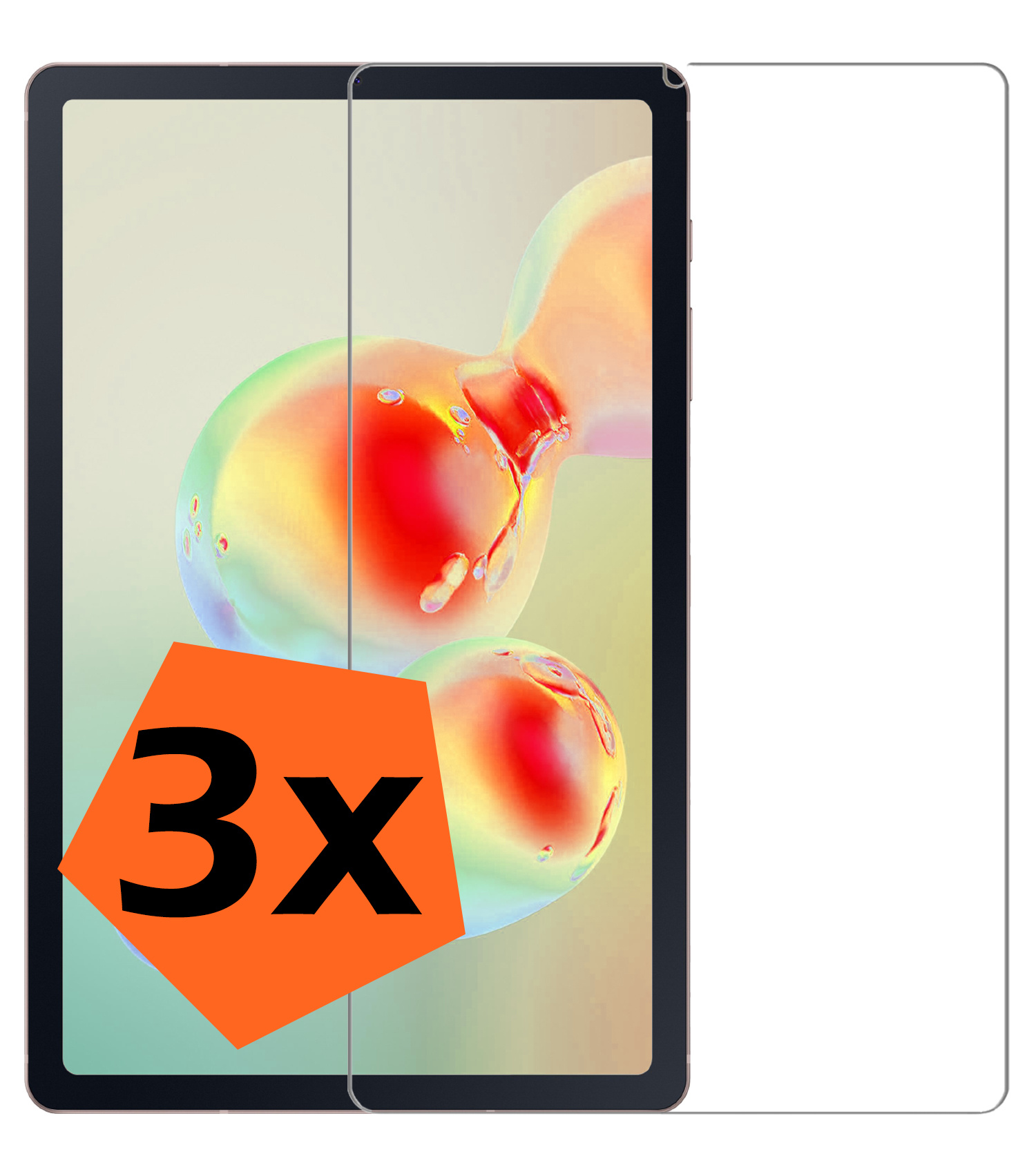 Nomfy Screenprotector Geschikt voor Samsung Galaxy Tab S6 Lite Screenprotector Bescherm Glas - Screen Protector Geschikt voor Samsung Tab S6 Lite Screenprotector Tempered Glass - 3 PACK