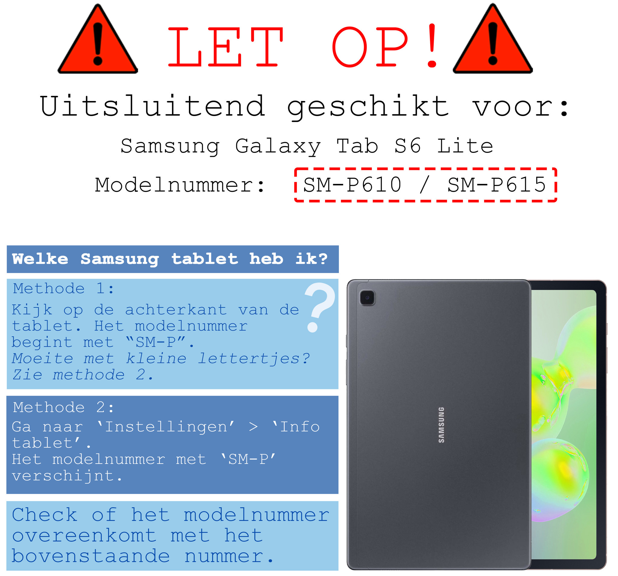 BASEY. Hoesje Geschikt voor Samsung Galaxy Tab S6 Lite Hoes Case Tablet Hoesje Tri-fold - Hoes Geschikt voor Samsung Tab S6 Lite Hoesje Hard Cover Bookcase Hoes - Donkerblauw