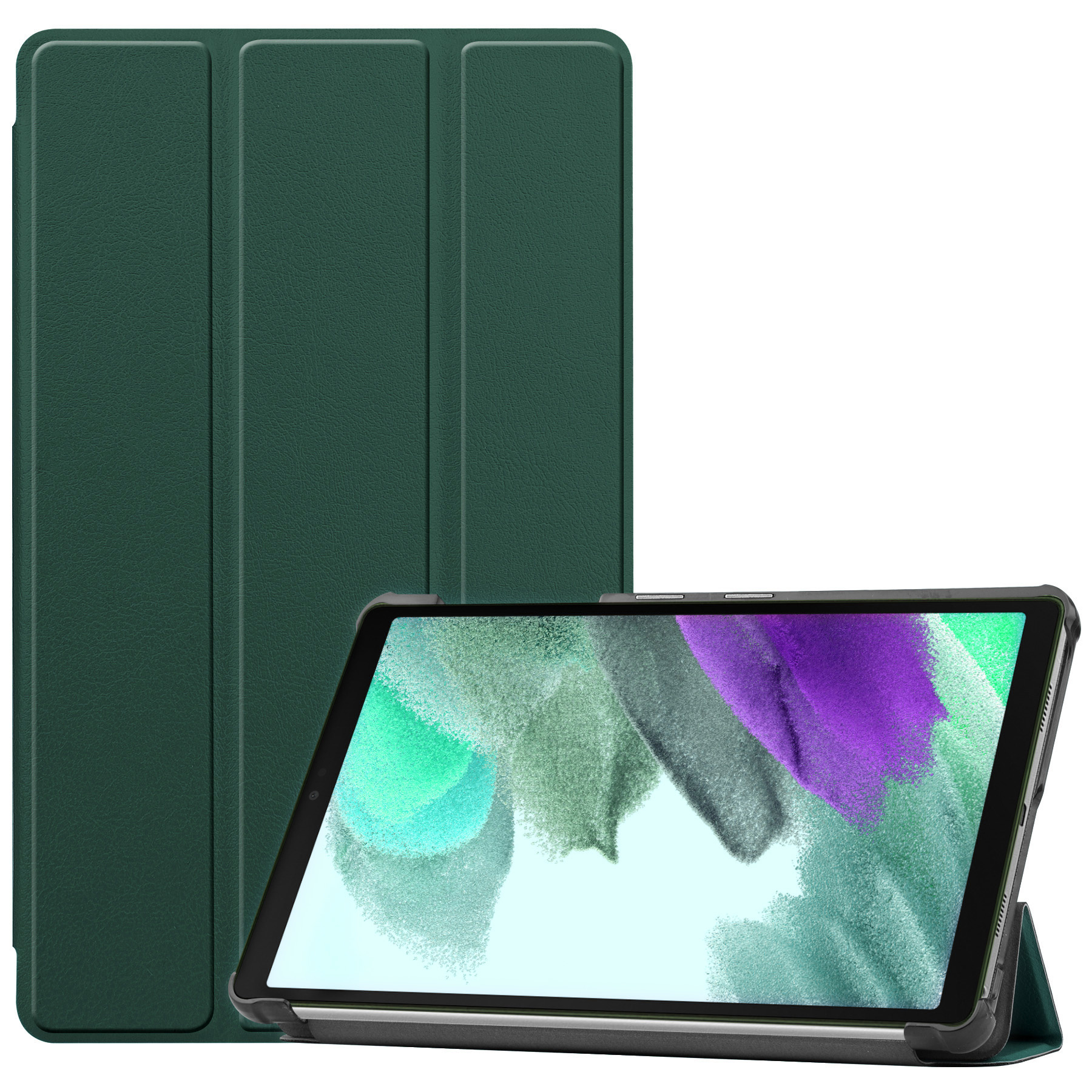 BASEY. Hoesje Geschikt voor Samsung Galaxy Tab S6 Lite Hoes Case Tablet Hoesje Tri-fold - Hoes Geschikt voor Samsung Tab S6 Lite Hoesje Hard Cover Bookcase Hoes - Donkergroen