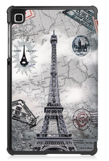 BASEY. Hoesje Geschikt voor Samsung Galaxy Tab S6 Lite Hoes Case Tablet Hoesje Tri-fold - Hoes Geschikt voor Samsung Tab S6 Lite Hoesje Hard Cover Bookcase Hoes - Eiffeltoren