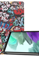 BASEY. Hoesje Geschikt voor Samsung Galaxy Tab S6 Lite Hoes Case Tablet Hoesje Tri-fold - Hoes Geschikt voor Samsung Tab S6 Lite Hoesje Hard Cover Bookcase Hoes - Graffity