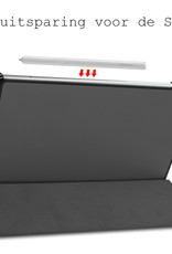 BASEY. Hoesje Geschikt voor Samsung Galaxy Tab S6 Lite Hoes Case Tablet Hoesje Tri-fold - Hoes Geschikt voor Samsung Tab S6 Lite Hoesje Hard Cover Bookcase Hoes - Grijs