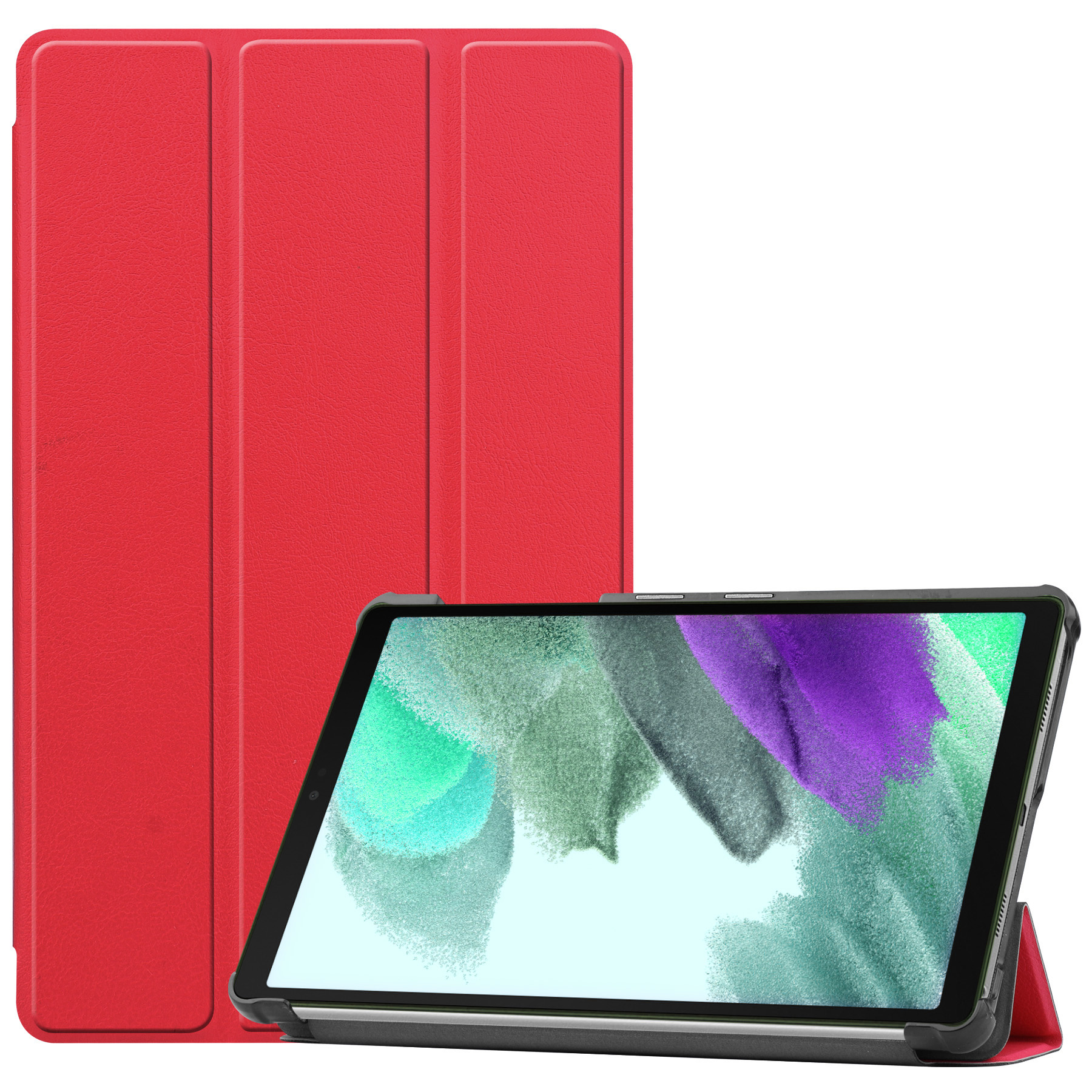 BASEY. Hoesje Geschikt voor Samsung Galaxy Tab S6 Lite Hoes Case Tablet Hoesje Tri-fold - Hoes Geschikt voor Samsung Tab S6 Lite Hoesje Hard Cover Bookcase Hoes - Rood