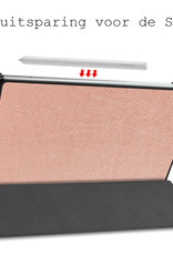 BASEY. Hoesje Geschikt voor Samsung Galaxy Tab S6 Lite Hoes Case Tablet Hoesje Tri-fold - Hoes Geschikt voor Samsung Tab S6 Lite Hoesje Hard Cover Bookcase Hoes - Rosé goud