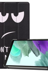 BASEY. Hoesje Geschikt voor Samsung Galaxy Tab S6 Lite Hoes Case Tablet Hoesje Tri-fold - Hoes Geschikt voor Samsung Tab S6 Lite Hoesje Hard Cover Bookcase Hoes - Don't Touch Me