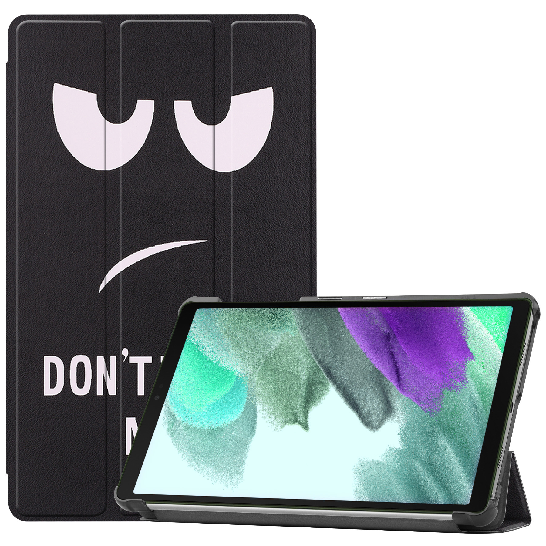 BASEY. Hoesje Geschikt voor Samsung Galaxy Tab S6 Lite Hoes Case Tablet Hoesje Tri-fold - Hoes Geschikt voor Samsung Tab S6 Lite Hoesje Hard Cover Bookcase Hoes - Don't Touch Me