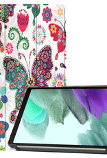 BASEY. Hoesje Geschikt voor Samsung Galaxy Tab S6 Lite Hoes Case Tablet Hoesje Tri-fold - Hoes Geschikt voor Samsung Tab S6 Lite Hoesje Hard Cover Bookcase Hoes - Vlinders