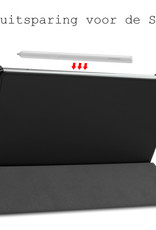 BASEY. Hoesje Geschikt voor Samsung Galaxy Tab S6 Lite Hoes Case Tablet Hoesje Tri-fold - Hoes Geschikt voor Samsung Tab S6 Lite Hoesje Hard Cover Bookcase Hoes - Zwart