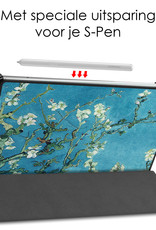 NoXx Hoesje Geschikt voor Samsung Galaxy Tab S6 Lite Hoesje Case Hard Cover Hoes Book Case - Bloesem