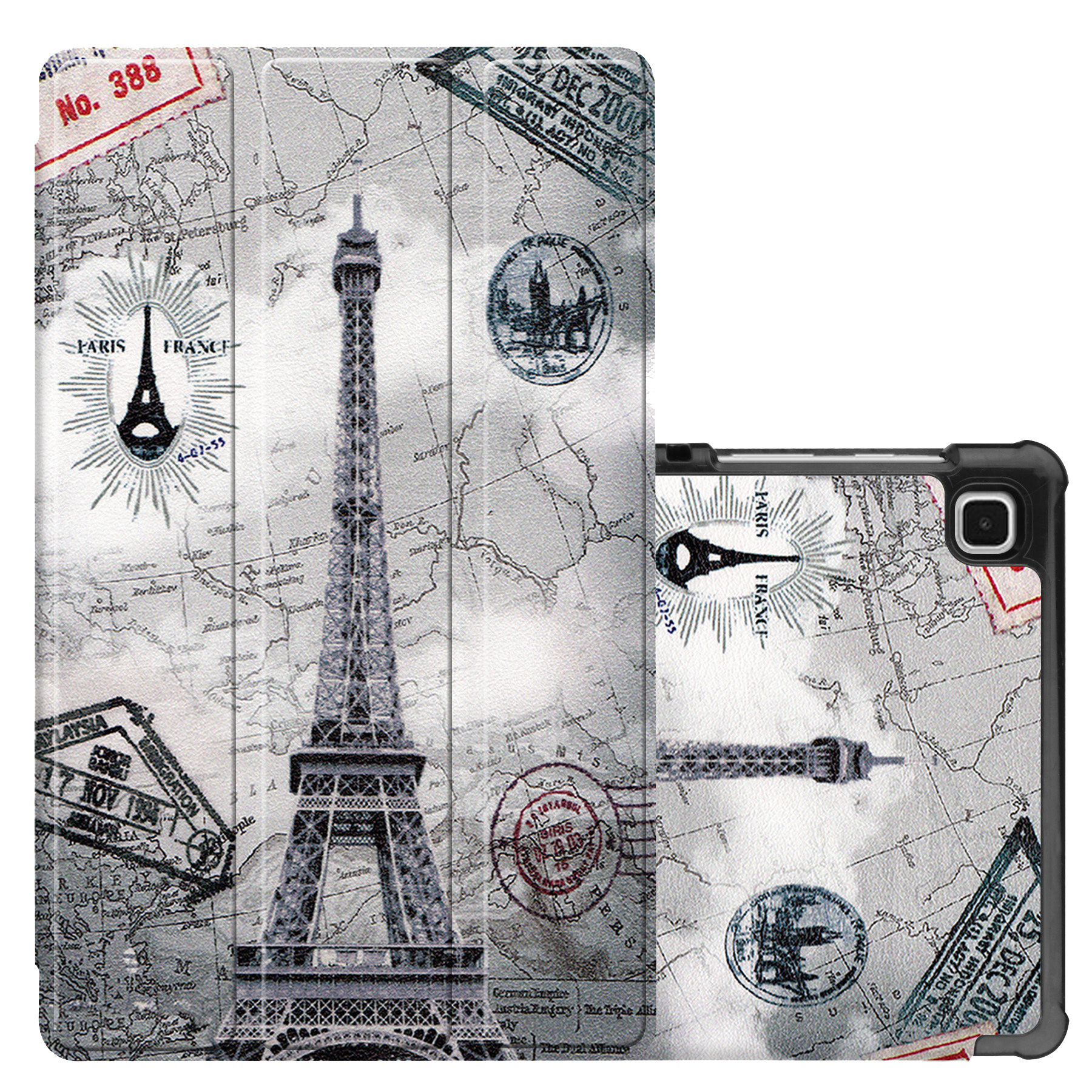NoXx Hoesje Geschikt voor Samsung Galaxy Tab S6 Lite Hoesje Case Hard Cover Hoes Book Case - Eiffeltoren