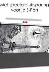 NoXx Hoesje Geschikt voor Samsung Galaxy Tab S6 Lite Hoesje Case Hard Cover Hoes Book Case - Eiffeltoren