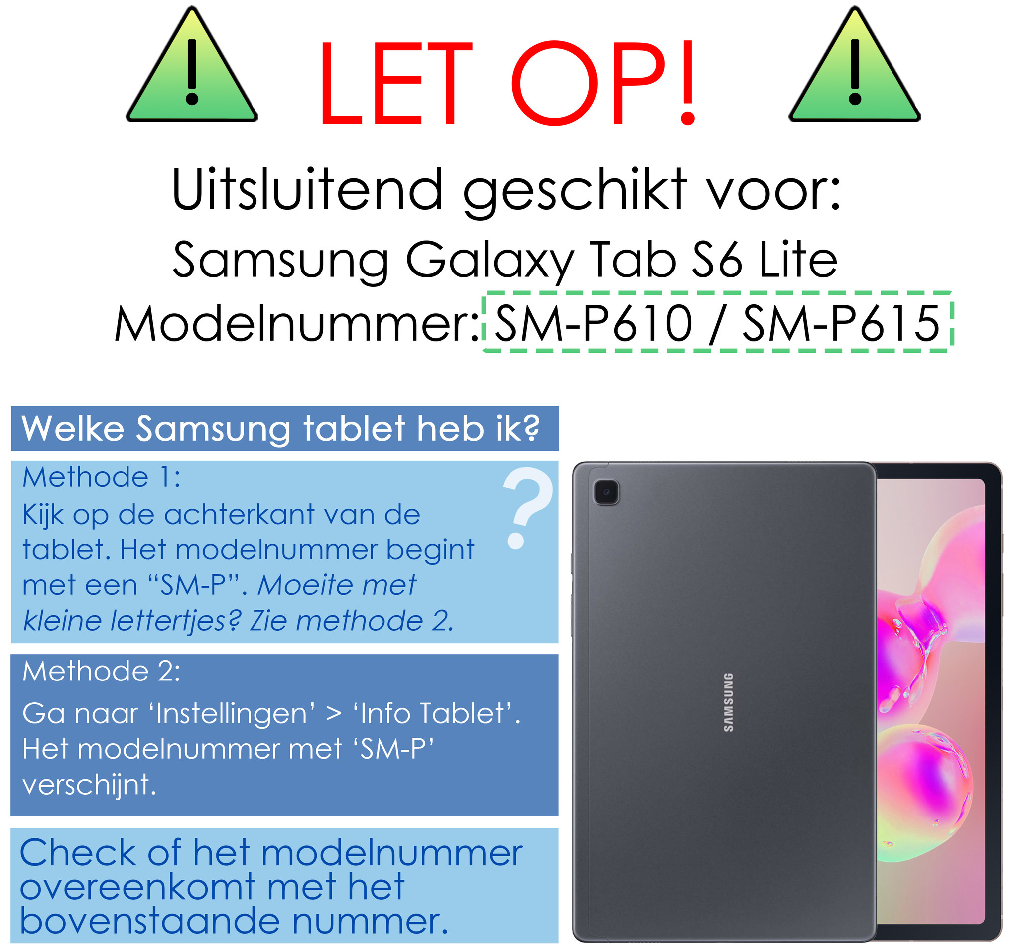 NoXx Samsung Galaxy Tab S6 Lite Hoesje Case Hard Cover Hoes Book Case - Rosé Goud