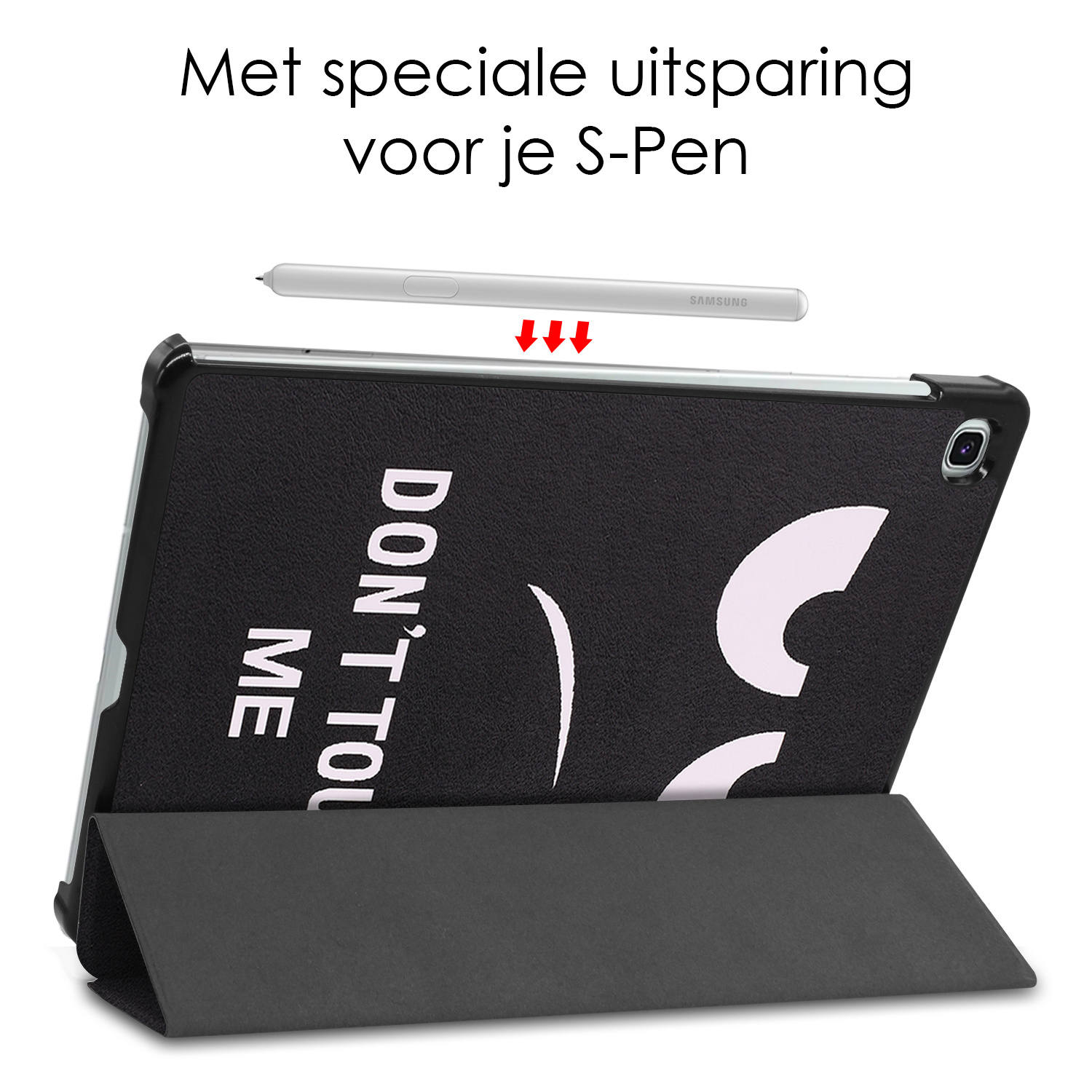 NoXx Hoesje Geschikt voor Samsung Galaxy Tab S6 Lite Hoesje Case Hard Cover Hoes Book Case - Don't Touch Me
