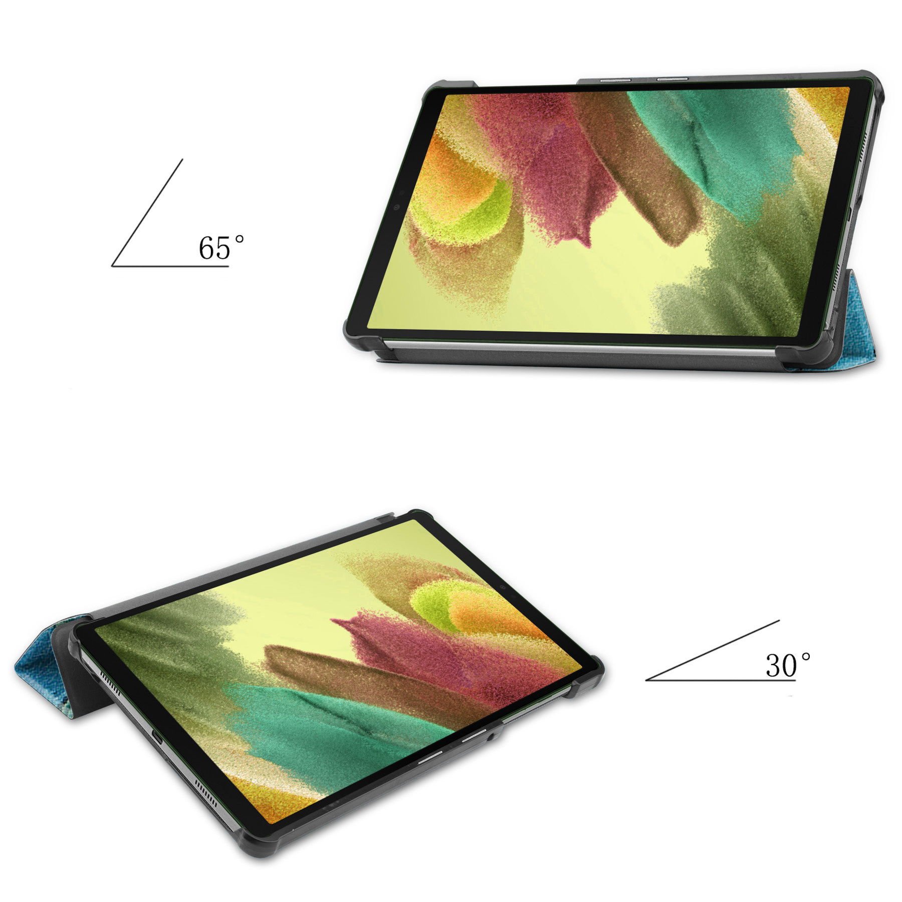 Nomfy Hoes Geschikt voor Samsung Galaxy Tab S6 Lite Hoes Tri-fold Tablet Hoesje Case - Hoesje Geschikt voor Samsung Tab S6 Lite Hoesje Hardcover Bookcase - Bloesem