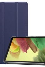 Nomfy Hoes Geschikt voor Samsung Galaxy Tab S6 Lite Hoes Tri-fold Tablet Hoesje Case - Hoesje Geschikt voor Samsung Tab S6 Lite Hoesje Hardcover Bookcase - Donkerblauw