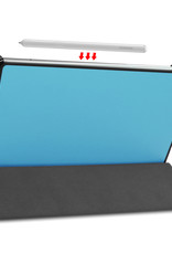 Nomfy Hoes Geschikt voor Samsung Galaxy Tab S6 Lite Hoes Tri-fold Tablet Hoesje Case - Hoesje Geschikt voor Samsung Tab S6 Lite Hoesje Hardcover Bookcase - Lichtblauw