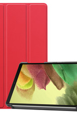 Nomfy Hoes Geschikt voor Samsung Galaxy Tab S6 Lite Hoes Tri-fold Tablet Hoesje Case - Hoesje Geschikt voor Samsung Tab S6 Lite Hoesje Hardcover Bookcase - Rood