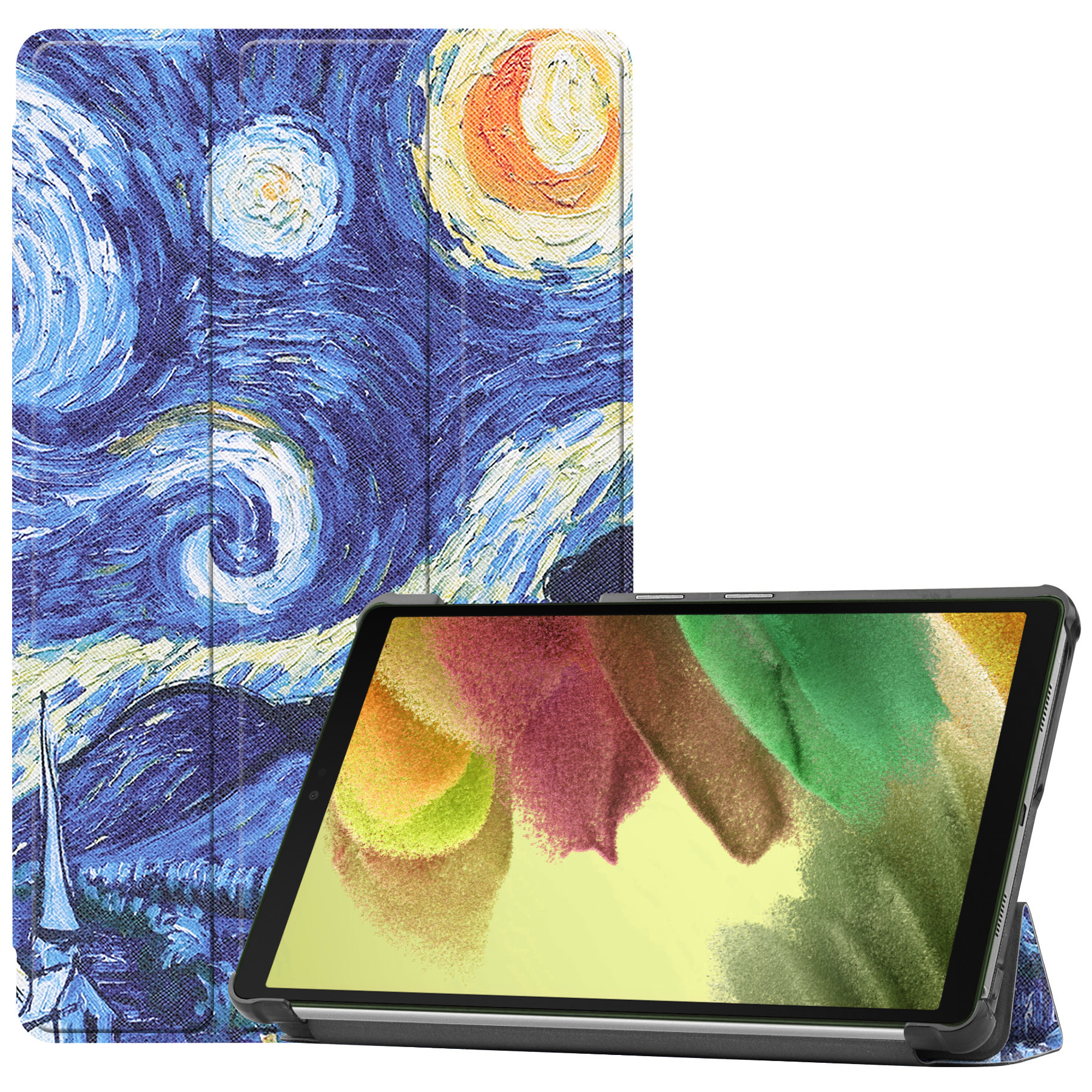 Nomfy Samsung Tab S6 Lite Hoesje Book Case Hoes - Samsung Galaxy Tab S6 Lite Hoes Hardcover Hoesje - Sterrenhemel
