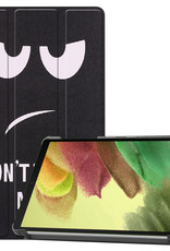Nomfy Hoes Geschikt voor Samsung Galaxy Tab S6 Lite Hoes Tri-fold Tablet Hoesje Case - Hoesje Geschikt voor Samsung Tab S6 Lite Hoesje Hardcover Bookcase - Don't Touch Me
