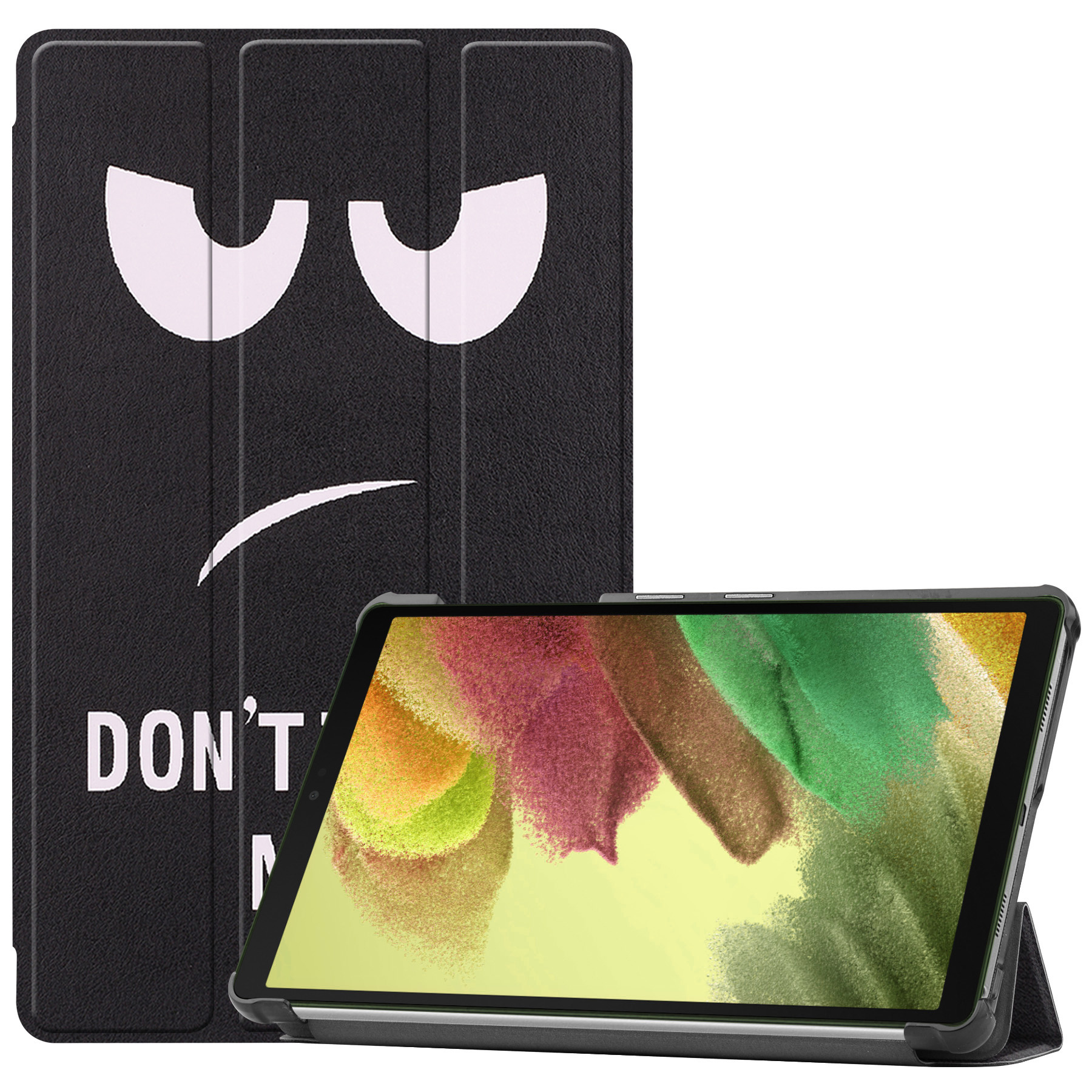 Nomfy Hoes Geschikt voor Samsung Galaxy Tab S6 Lite Hoes Tri-fold Tablet Hoesje Case - Hoesje Geschikt voor Samsung Tab S6 Lite Hoesje Hardcover Bookcase - Don't Touch Me