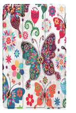 Nomfy Hoes Geschikt voor Samsung Galaxy Tab S6 Lite Hoes Tri-fold Tablet Hoesje Case - Hoesje Geschikt voor Samsung Tab S6 Lite Hoesje Hardcover Bookcase - Vlinders