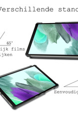 BASEY. Hoesje Geschikt voor Samsung Galaxy Tab S6 Lite Hoes Case Tablet Hoesje Tri-fold Met Screenprotector - Hoes Geschikt voor Samsung Tab S6 Lite Hoesje Hard Cover Bookcase Hoes - Donkerblauw