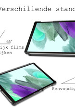 BASEY. Hoesje Geschikt voor Samsung Galaxy Tab S6 Lite Hoes Case Tablet Hoesje Tri-fold Met Screenprotector - Hoes Geschikt voor Samsung Tab S6 Lite Hoesje Hard Cover Bookcase Hoes - Donkergroen