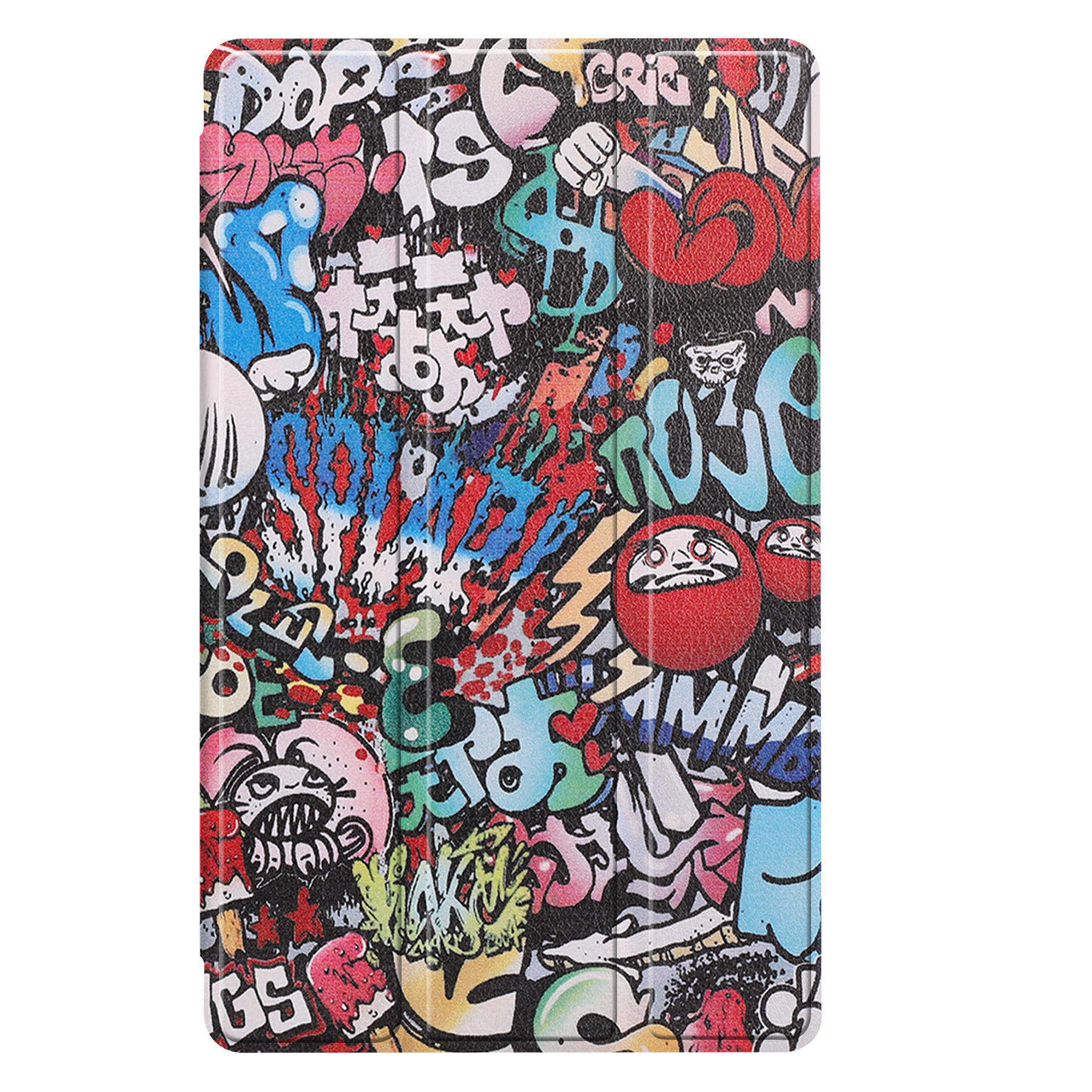 BASEY. Hoesje Geschikt voor Samsung Galaxy Tab S6 Lite Hoes Case Tablet Hoesje Tri-fold Met Screenprotector - Hoes Geschikt voor Samsung Tab S6 Lite Hoesje Hard Cover Bookcase Hoes - Graffity