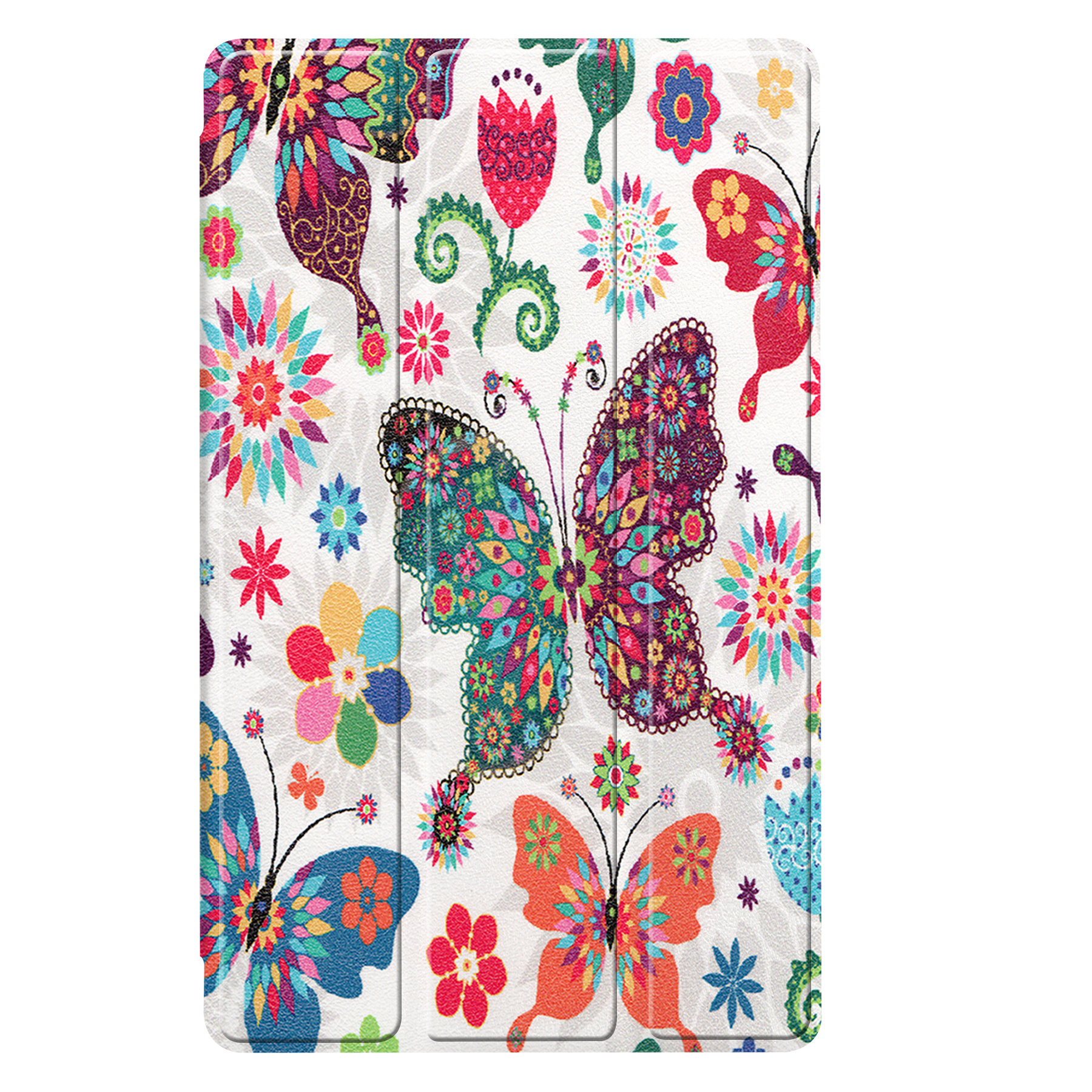 BASEY. Hoesje Geschikt voor Samsung Galaxy Tab S6 Lite Hoes Case Tablet Hoesje Tri-fold Met Screenprotector - Hoes Geschikt voor Samsung Tab S6 Lite Hoesje Hard Cover Bookcase Hoes - Vlinders