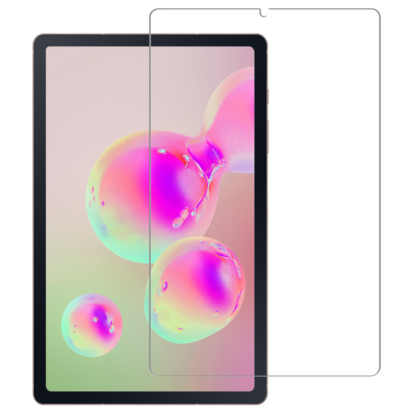 Samsung Galaxy Tab S6 Lite Hoesje Met Screenprotector Case Hard Cover Hoes Book Case - Donker Blauw