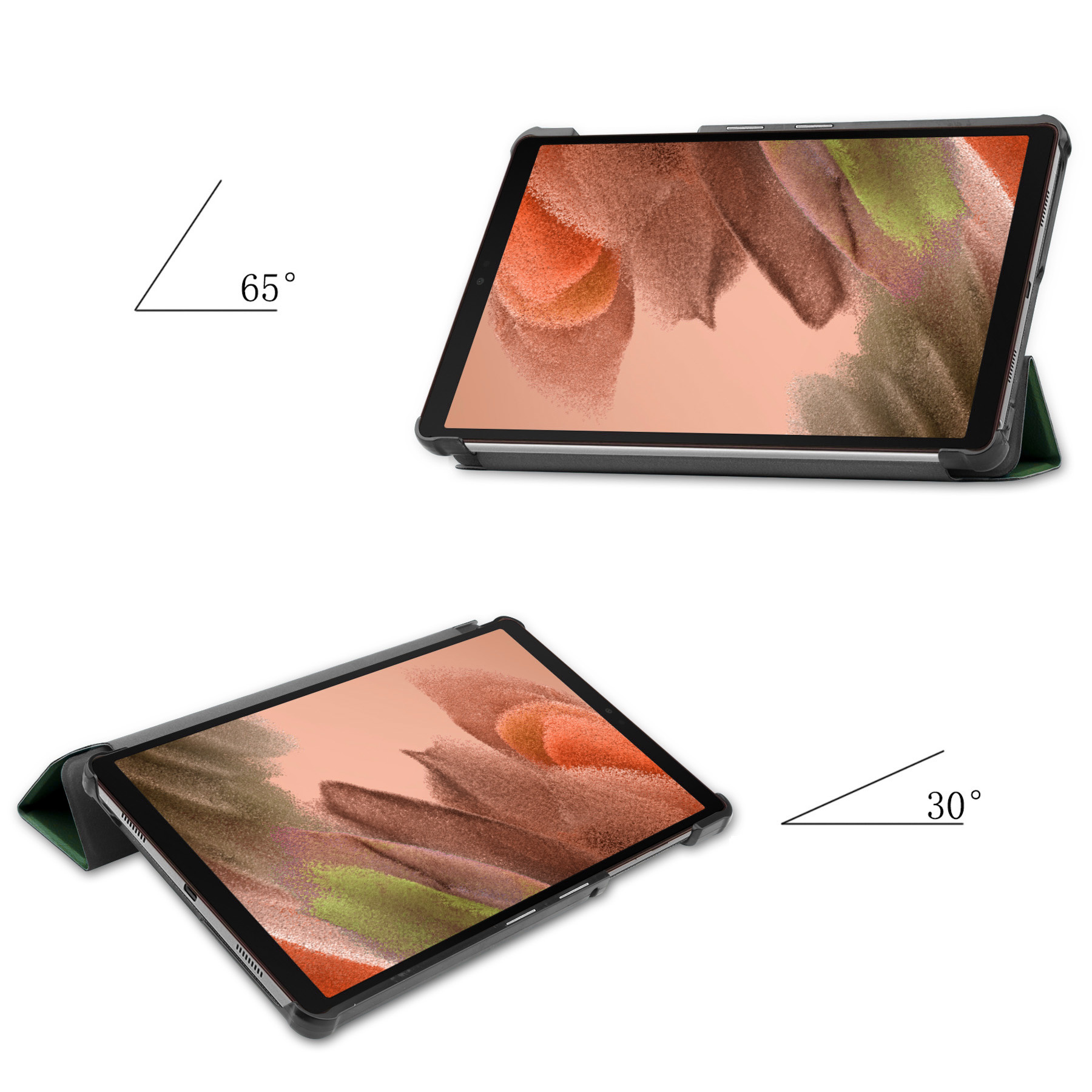 NoXx Hoesje Geschikt voor Samsung Galaxy Tab S6 Lite Hoesje Case Hard Cover Hoes Book Case Met Screenprotector - Donkergroen