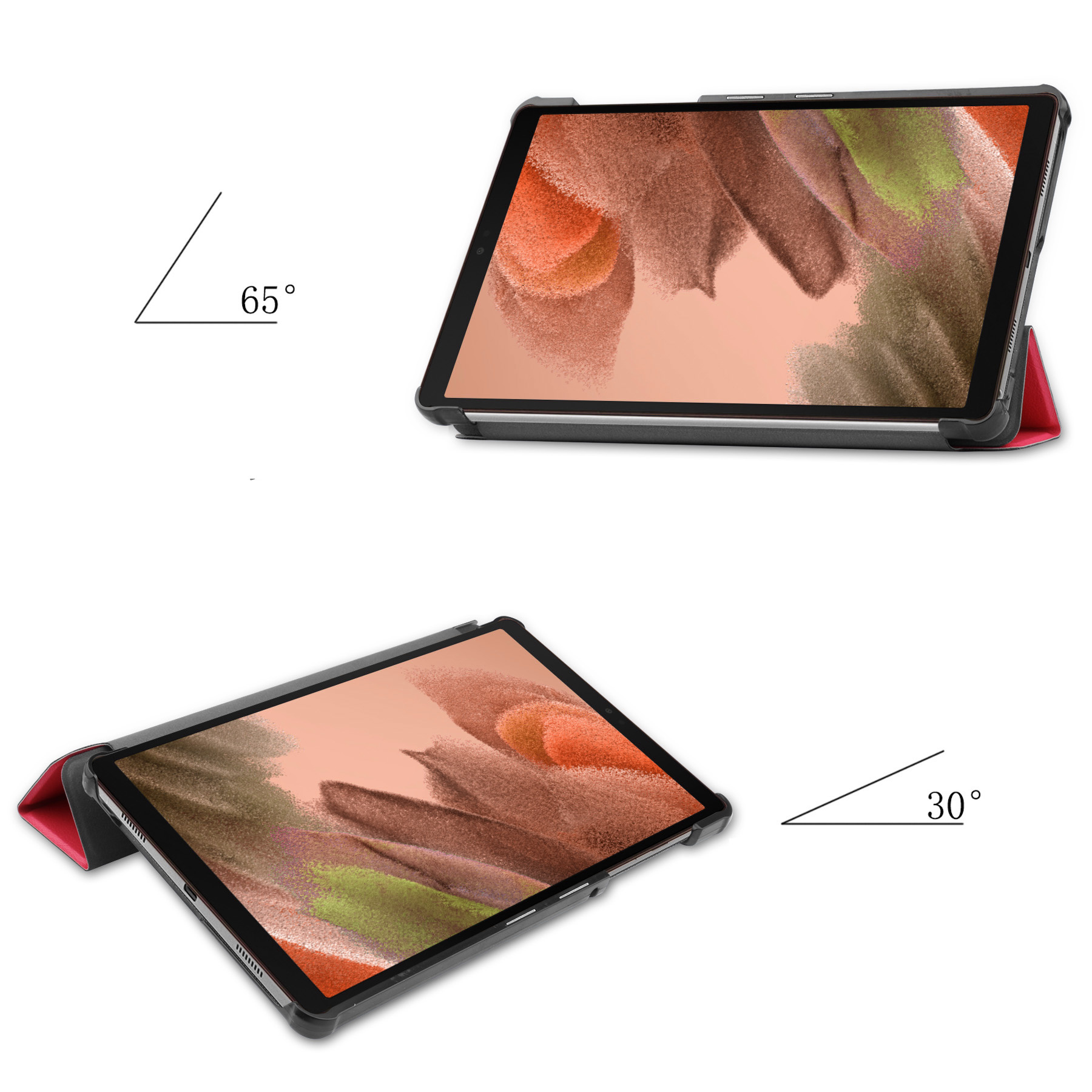 Samsung Galaxy Tab S6 Lite Hoesje Met Screenprotector Case Hard Cover Hoes Book Case - Rood