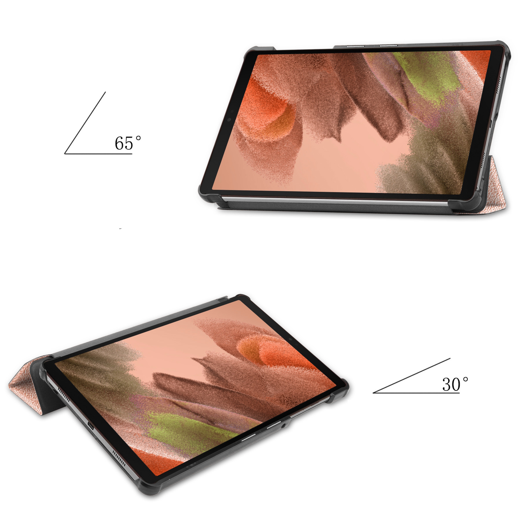 NoXx Hoesje Geschikt voor Samsung Galaxy Tab S6 Lite Hoesje Case Hard Cover Hoes Book Case Met Screenprotector - Rosé goud