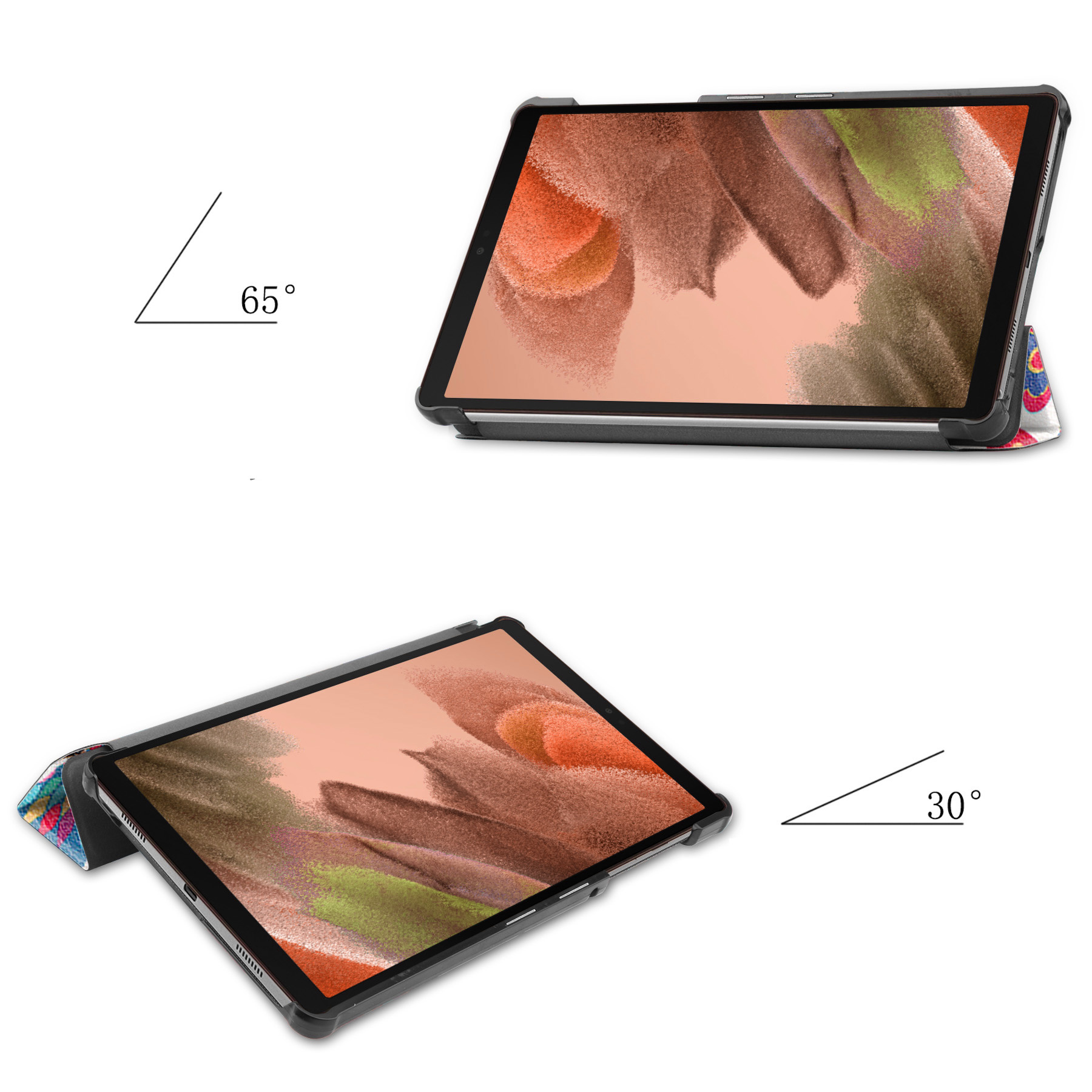 NoXx Hoesje Geschikt voor Samsung Galaxy Tab S6 Lite Hoesje Case Hard Cover Hoes Book Case Met Screenprotector - Vlinders