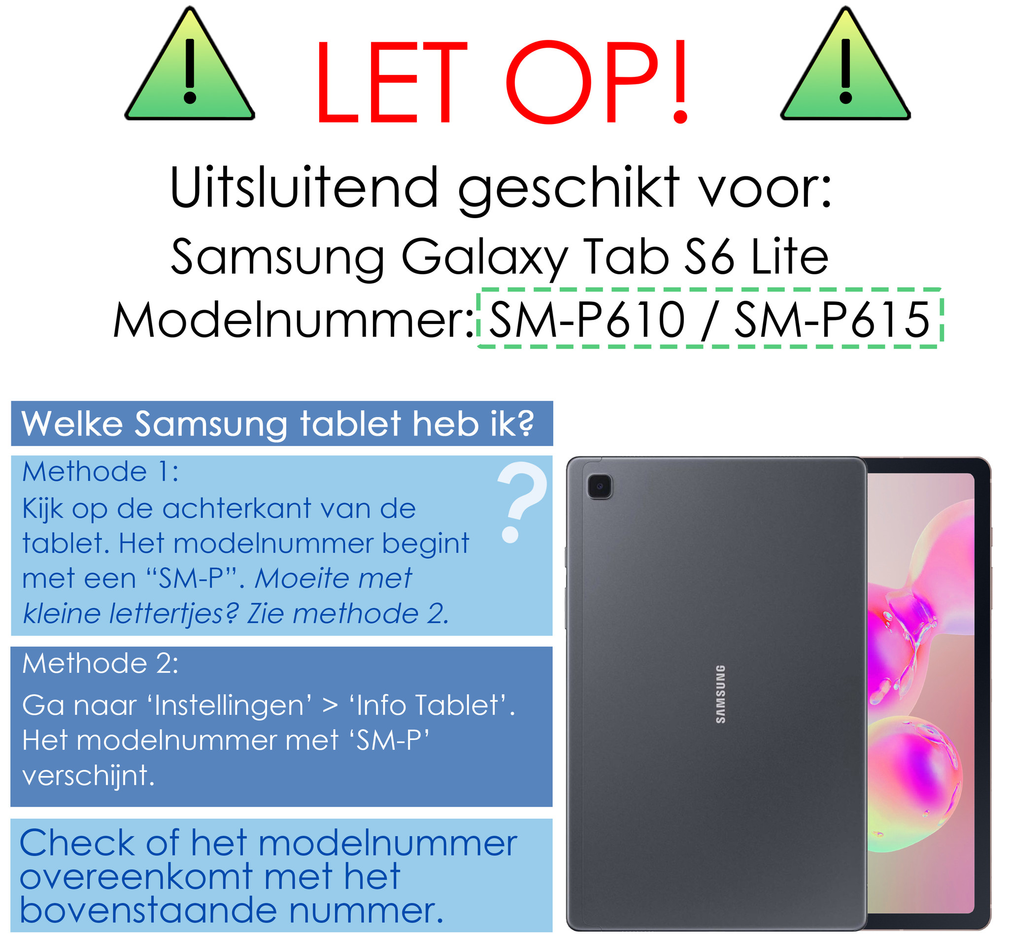 NoXx Hoesje Geschikt voor Samsung Galaxy Tab S6 Lite Hoesje Case Hard Cover Hoes Book Case Met Screenprotector - Vlinders
