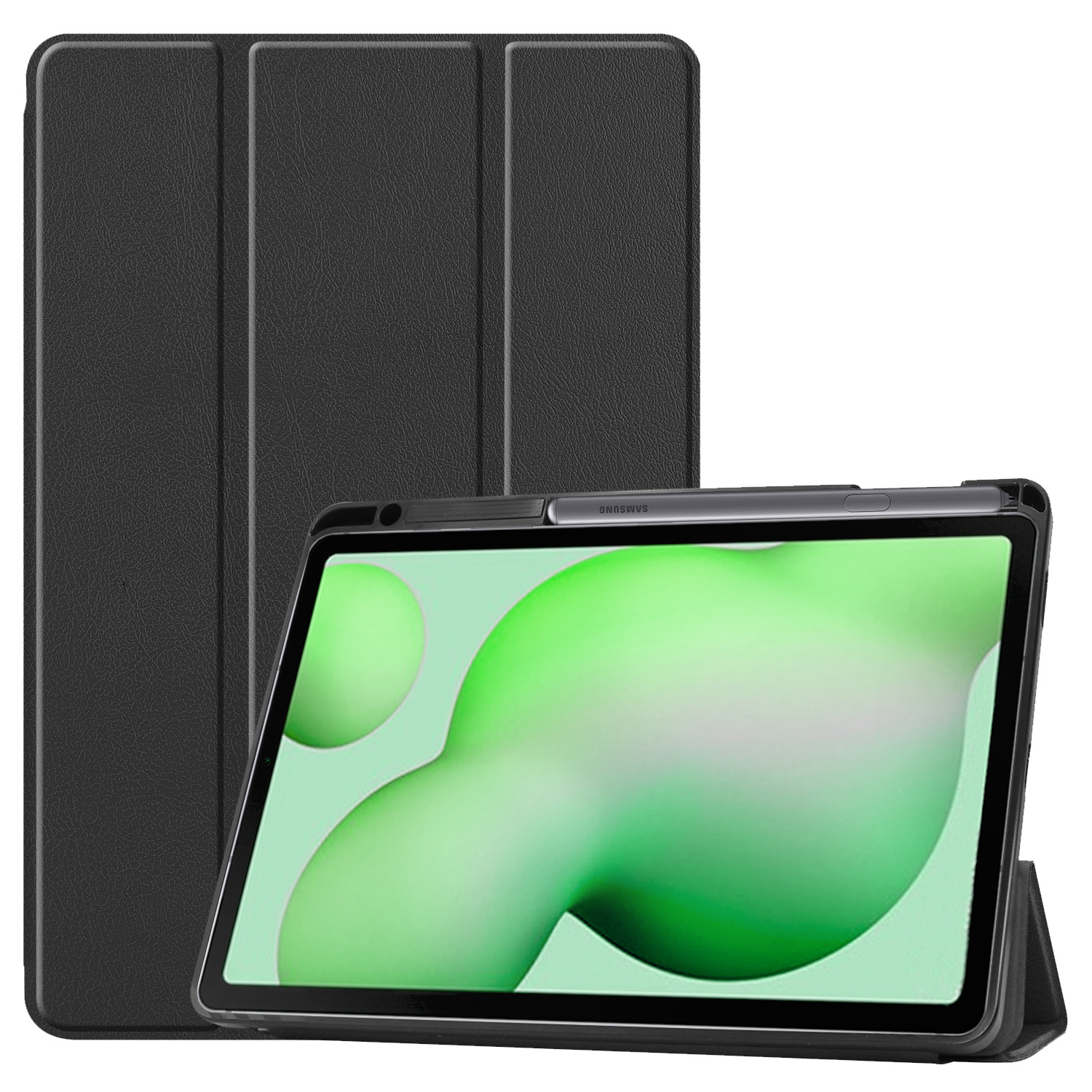 Nomfy Hoes Geschikt voor Samsung Galaxy Tab S6 Lite Hoes Tri-fold Tablet Hoesje Case Met Uitsparing Geschikt voor S Pen - Hoesje Geschikt voor Samsung Tab S6 Lite Hoesje Hardcover Bookcase - Zwart
