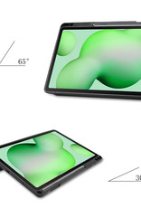 Nomfy Hoes Geschikt voor Samsung Galaxy Tab S6 Lite Hoes Tri-fold Tablet Hoesje Case Met Uitsparing Geschikt voor S Pen - Hoesje Geschikt voor Samsung Tab S6 Lite Hoesje Hardcover Bookcase - Zwart
