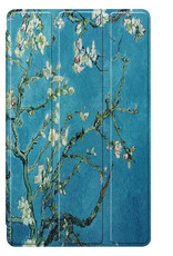 Nomfy Hoes Geschikt voor Samsung Galaxy Tab S6 Lite Hoes Tri-fold Tablet Hoesje Case Met Screenprotector - Hoesje Geschikt voor Samsung Tab S6 Lite Hoesje Hardcover Bookcase - Bloesem