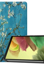 Nomfy Hoes Geschikt voor Samsung Galaxy Tab S6 Lite Hoes Tri-fold Tablet Hoesje Case Met Screenprotector - Hoesje Geschikt voor Samsung Tab S6 Lite Hoesje Hardcover Bookcase - Bloesem