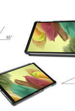 Nomfy Hoes Geschikt voor Samsung Galaxy Tab S6 Lite Hoes Tri-fold Tablet Hoesje Case Met Screenprotector - Hoesje Geschikt voor Samsung Tab S6 Lite Hoesje Hardcover Bookcase - Donkergroen