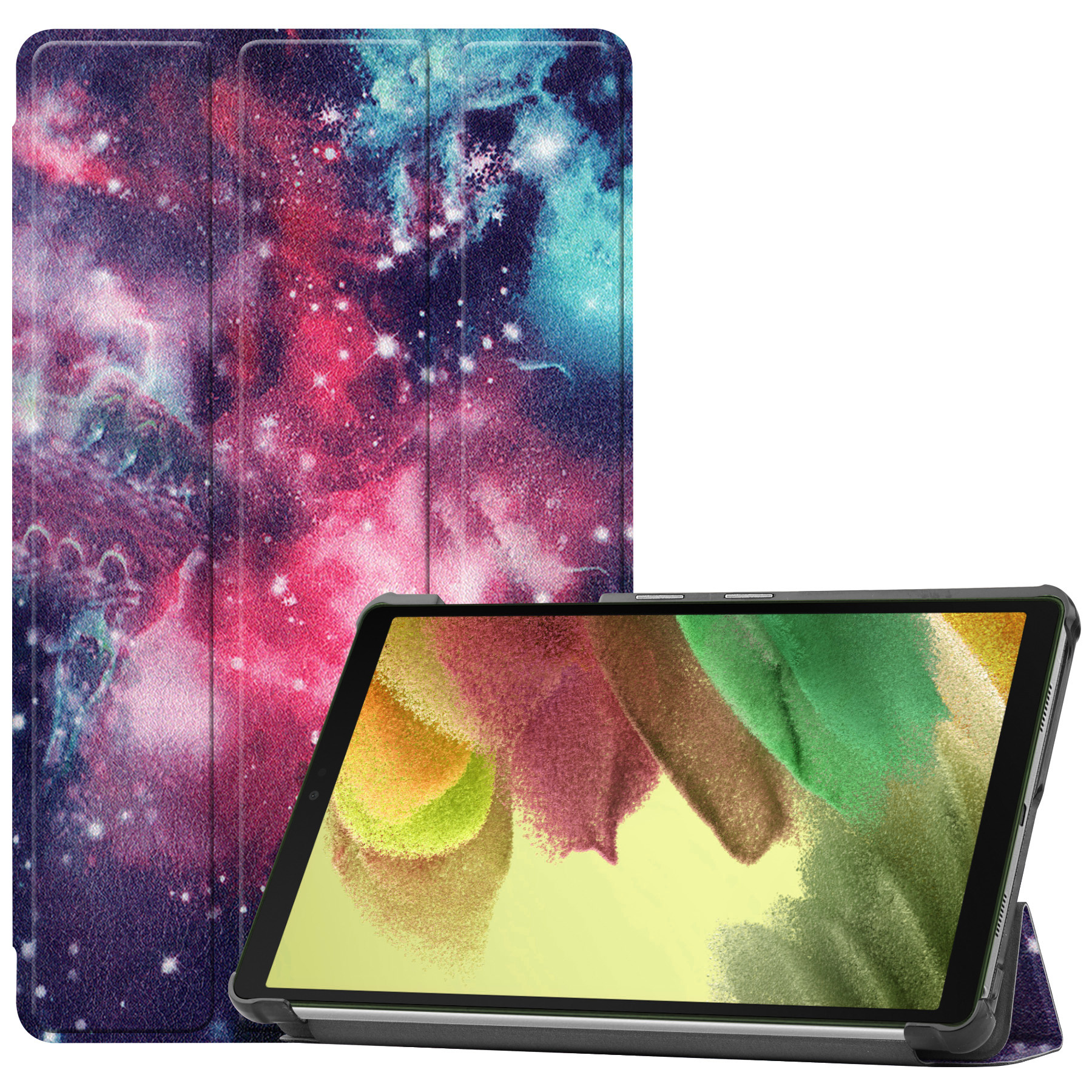 Nomfy Hoes Geschikt voor Samsung Galaxy Tab S6 Lite Hoes Tri-fold Tablet Hoesje Case Met Screenprotector - Hoesje Geschikt voor Samsung Tab S6 Lite Hoesje Hardcover Bookcase - Galaxy