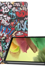 Nomfy Hoes Geschikt voor Samsung Galaxy Tab S6 Lite Hoes Tri-fold Tablet Hoesje Case Met Screenprotector - Hoesje Geschikt voor Samsung Tab S6 Lite Hoesje Hardcover Bookcase - Graffity