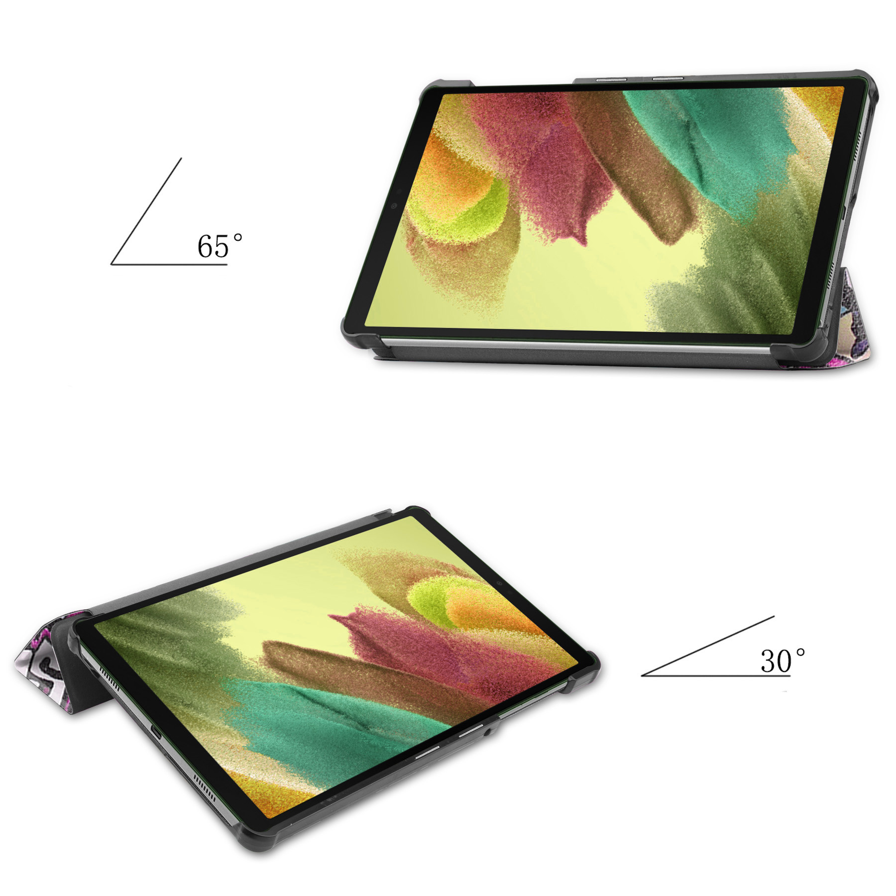Nomfy Hoes Geschikt voor Samsung Galaxy Tab S6 Lite Hoes Tri-fold Tablet Hoesje Case Met Screenprotector - Hoesje Geschikt voor Samsung Tab S6 Lite Hoesje Hardcover Bookcase - Graffity